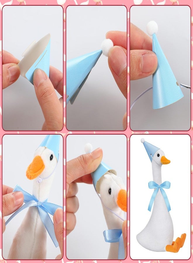 Blueweenly 12 Sets Silly Goose Birthday Decor 1st Adopt a Goose Party Favor Gift 7.1 Inch Stuffed Animal with Mini Party Hat and Ribbon for Christmas Birthday Gift(Cute,Colorful) - Image 4